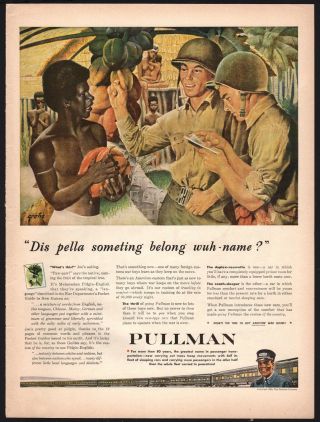 1944 Wwii American Soldiers Gis Pidgin English Pacific War Ww Ii Ww2 Pullman Ad