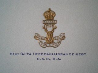 WW2 31st Reconnaissance Regiment 15th Alberta Light Horse Greeting Card 2