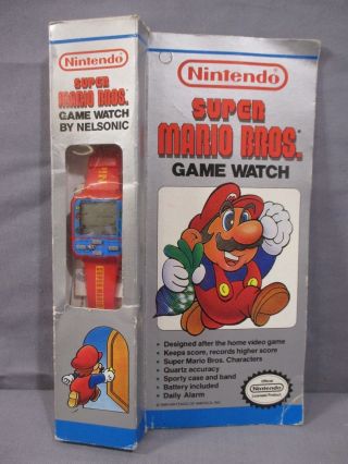 Nintendo Mario Bros.  Game Wrist Watch Nelsonic 1989 Vintage