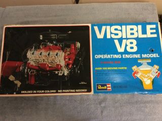 Vintage Visible V8 Engine Model 1977 Revell Unassembled 1:4 Scale Complete