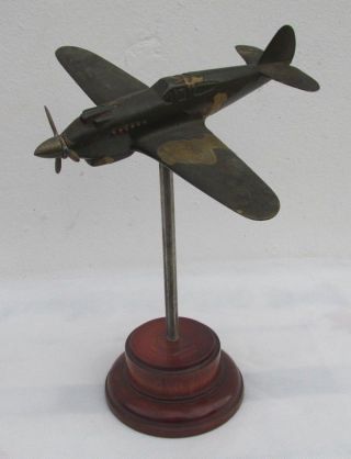 Vintage Extra Rare Curtiss P - 40 Warhawk Solid Bronze Desk Airplane Model,  Lqqk