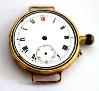 Rare 1922 9ct Borgel Case Gents Baume Wristwatch For Restoration Project.