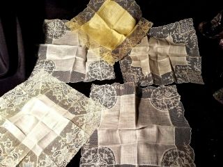 Vtg 87pc Exceptional Fine Handkerchiefs Hankies Irish Linen Lace Madeira Tags