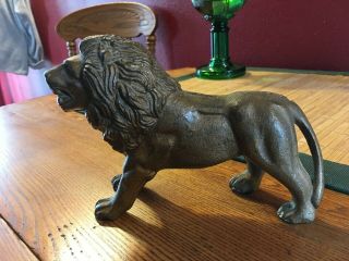 Extremely Unique (almost " One - Of - A - Kind ") Antique Cast Iron Lion Coin Still Bank