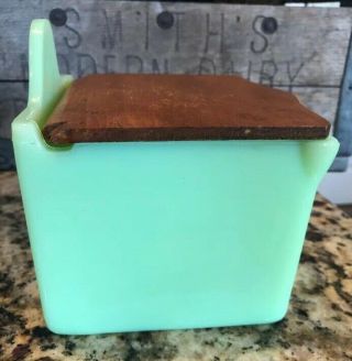 Vintage Jadeite Salt Box With Lid 2