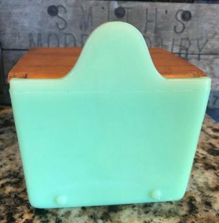 Vintage Jadeite Salt Box With Lid 3
