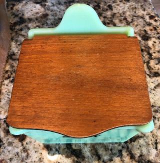 Vintage Jadeite Salt Box With Lid 5
