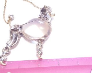 FABULOUS ALEXIS BITTAR SIGNED GLASS CRYSTAL LUCITE POODLE DOG NECKLACE BROOCH 7