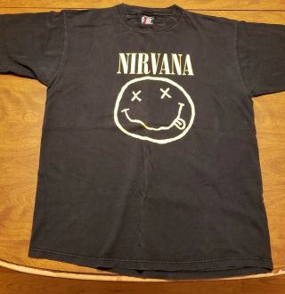 Vintage Nirvana Smiley Face T - Shirt Giant Very Men’s Size Xl