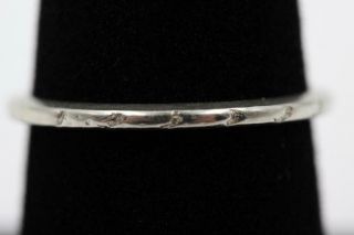 1937 Vintage Estate 18k Solid White Gold Etched Design Size 8 Wedding Band