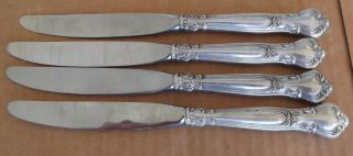 Four Gorham " Chantilly " Sterling Silver Handled Dinner Knives - 9 - 1/8 "