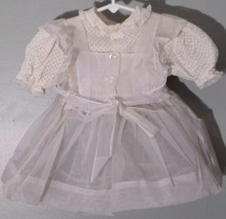 Vintage Daddy ' s Girl Sheer White Toddler Dress Crinoline Pinafore Sz 3T 2