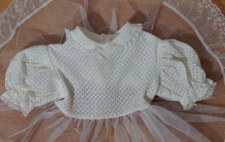 Vintage Daddy ' s Girl Sheer White Toddler Dress Crinoline Pinafore Sz 3T 5