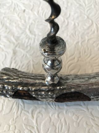 Antique Silver Antler Corkscrew 7