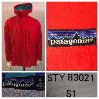 Vtg Patagonia Men’s Red Storm Mountain Guide Rain Jacket Size Small Style 83021