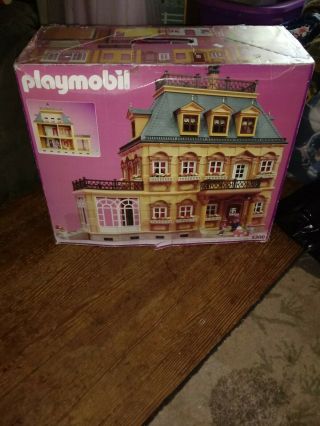 Vintage 1989 Playmobil Victorian Mansion Dollhouse 5300 Parts Some Not Opened