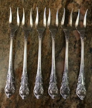 Wallace Sir Christopher 5.  5 Inch Pickle Olive Fork Set Of 6 Sterling Silver Nm