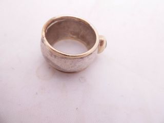 14ct gold silver aquamarine ring,  arts and crafts design 2