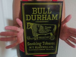Vintage Bull Durham Tobacco Porcelain Sign