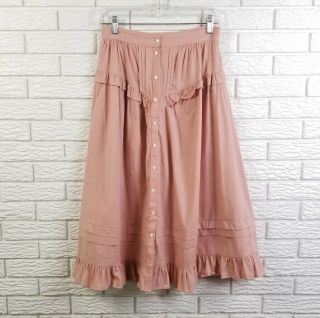 Vtg 70s Jessicas Gunnies Gunne Sax Prairie Skirt Size 11 Modern 4/6 Dusty Pink