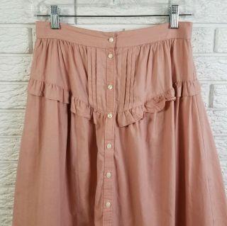 Vtg 70s Jessicas Gunnies Gunne Sax Prairie Skirt Size 11 Modern 4/6 Dusty Pink 2