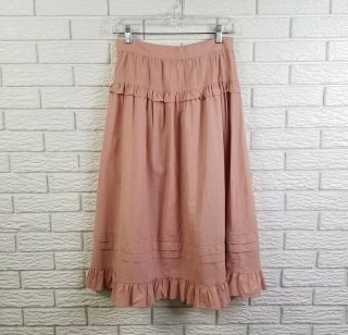 Vtg 70s Jessicas Gunnies Gunne Sax Prairie Skirt Size 11 Modern 4/6 Dusty Pink 5