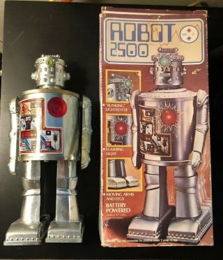 Rare Flat Grey Robot 2500/durham Industries/hong Kong/mib Vintage