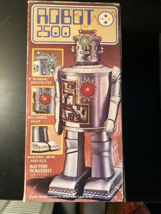 RARE FLAT GREY ROBOT 2500/DURHAM INDUSTRIES/HONG KONG/MIB Vintage 3