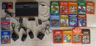 Bundle Vintage Atari 2600 Video Computer System Launch Edition All Cord - 17 Games