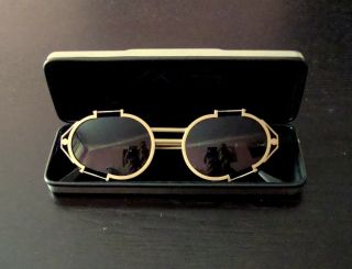 Axiis M - Ts - S8,  Epoch  Titanium Gold Frame Sunglasses.  Rare & Vtg.  Grey Mirror L