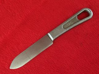 Vintage Us Military Wwii Ww2 Gi Army Mess Kit Knife Aluminum Handle Dated 1945