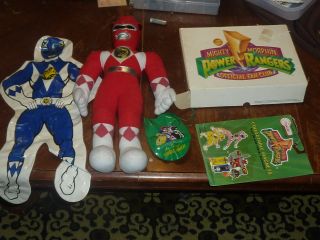 Vintage Mighty Morphin Power Rangers Fan Club Set/red Plush/autograph/posters,