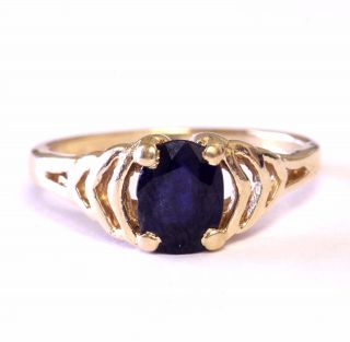 14k Yellow Gold Blue Sapphire Ring Vintage Estate 2.  5g Antique Womens Ladies