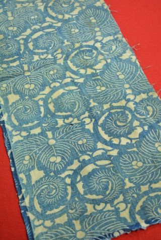 XK06/50 Vintage Japanese Fabric Cotton Antique Boro Indigo Blue KATAZOME 26.  4 