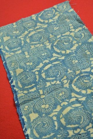 XK06/50 Vintage Japanese Fabric Cotton Antique Boro Indigo Blue KATAZOME 26.  4 