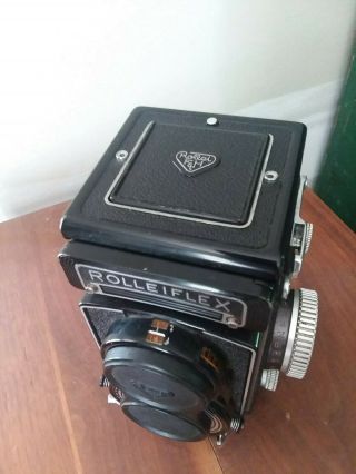 Vintage Rolliflex F&H Tessar 75mm Carl Zeiss Lens w Leather Case Estate Fsh NR 11
