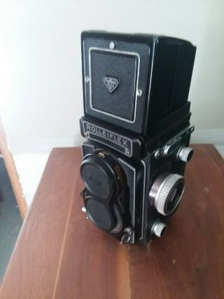 Vintage Rolliflex F&H Tessar 75mm Carl Zeiss Lens w Leather Case Estate Fsh NR 12