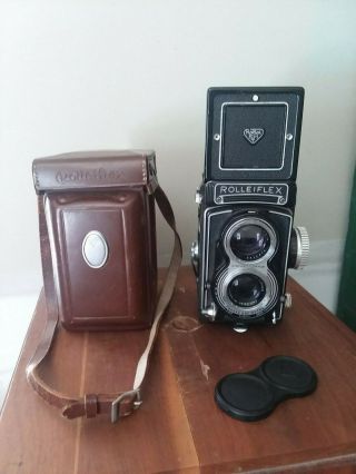 Vintage Rolliflex F&h Tessar 75mm Carl Zeiss Lens W Leather Case Estate Fsh Nr