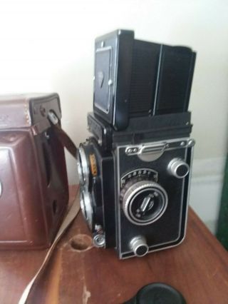 Vintage Rolliflex F&H Tessar 75mm Carl Zeiss Lens w Leather Case Estate Fsh NR 2