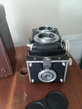 Vintage Rolliflex F&H Tessar 75mm Carl Zeiss Lens w Leather Case Estate Fsh NR 7