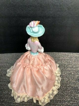 ANTIQUE GERMANY PORCELAIN HALF DOLL WITH HAT AND EXTENDED ARMS HOLDING PAPER 4