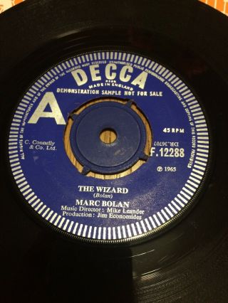 Marc Bolan The Wizard Ultra Rare Decca Demo F.  12288 1965 Ex.