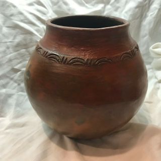 Signed Rose Williams Navajo Pottery Water Jar Clay 6.  5 " X 6 " Vintage Hand Coiled
