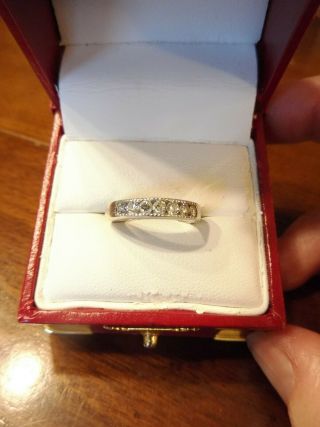Estate Vintage 14k White Gold Diamond Wedding Anniversary Band Ring (764)