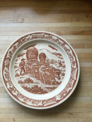 Westward Ho Vintage Pioneer Trails Pattern Round 10 1/2 " Plate