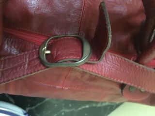 Extra Large Leather Red Duffel Weekender Tote Travel Bag - Vintage 4