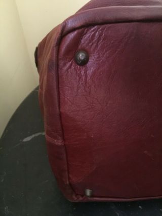 Extra Large Leather Red Duffel Weekender Tote Travel Bag - Vintage 8