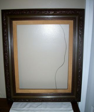 Vintage Large Ornate Gesso Wood Picture Frame Opening 13 1/2 " X 17 1/2 "
