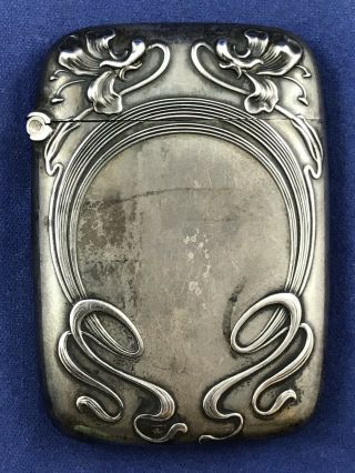 Antique Vintage Art Nouveau Sterling Silver Monogrammed Match Safe Vesta Case