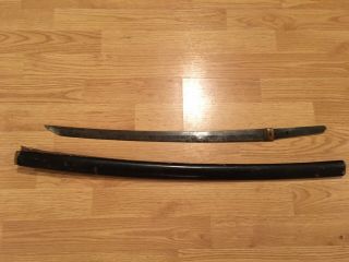 Authentic Antique Japanese Wakizashi Sword Blade And Scabbard Katana Himon